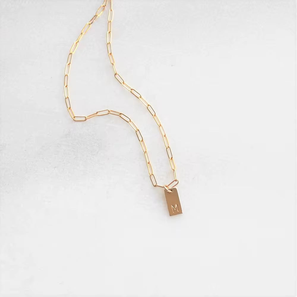 Paperclip Initial Necklace