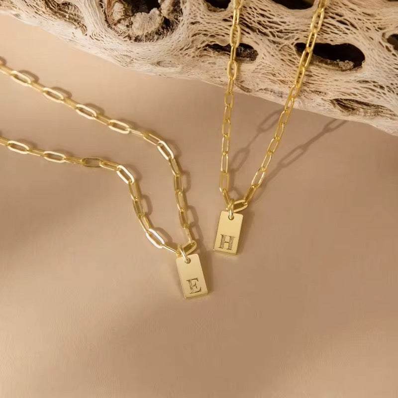 Paperclip Initial Necklace